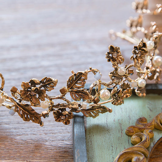 Baroque Vintage Bridal Headdress Crystal Handmade Headband by edenista