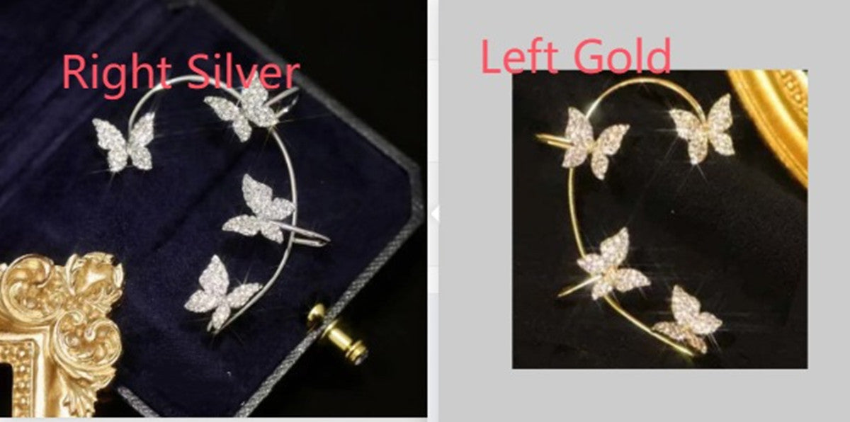 Fashion Earring Butterfly Ear Clip And Ear Hook Jewelry by edenista