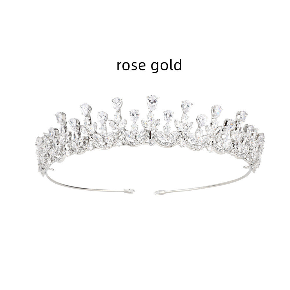 High-end Zircon Crown Light Luxury Bridal Accessories by edenista