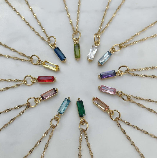 Color Twelve Birthstone Necklace Electroplating by edenista