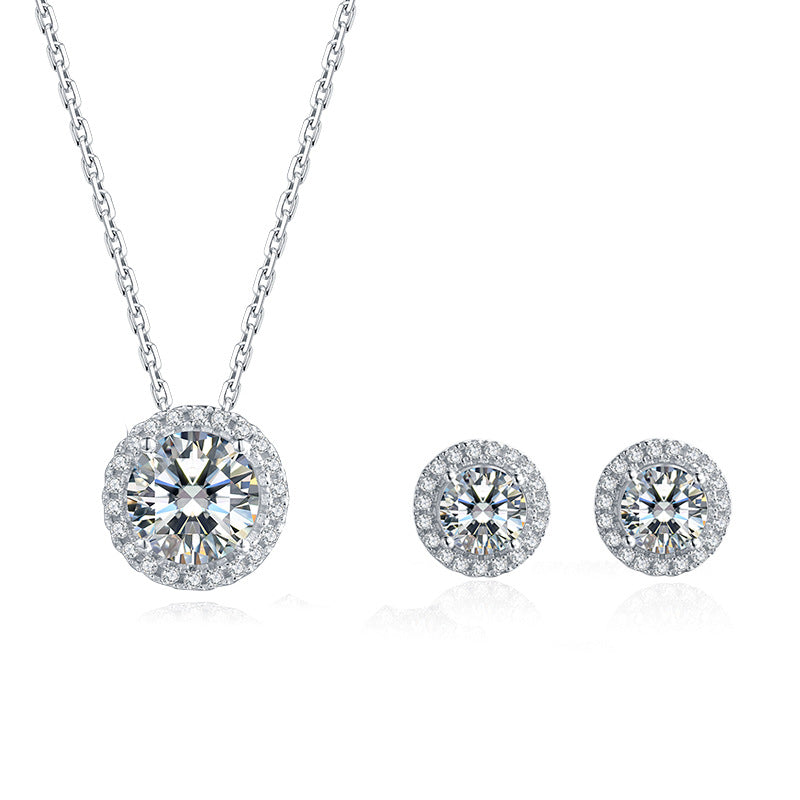 S925 Sterling Silver Moissanite Jewelry Set by edenista