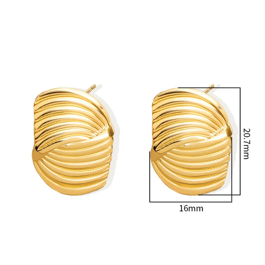 Modern Gold-Tone Diamond-Shaped Geometric Earrings Stainless Steel Statement Jewelry for Fashion-Forward Women