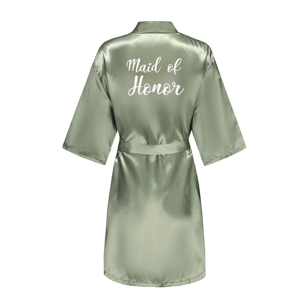 Bride & Bridesmaid Short Satin Robe