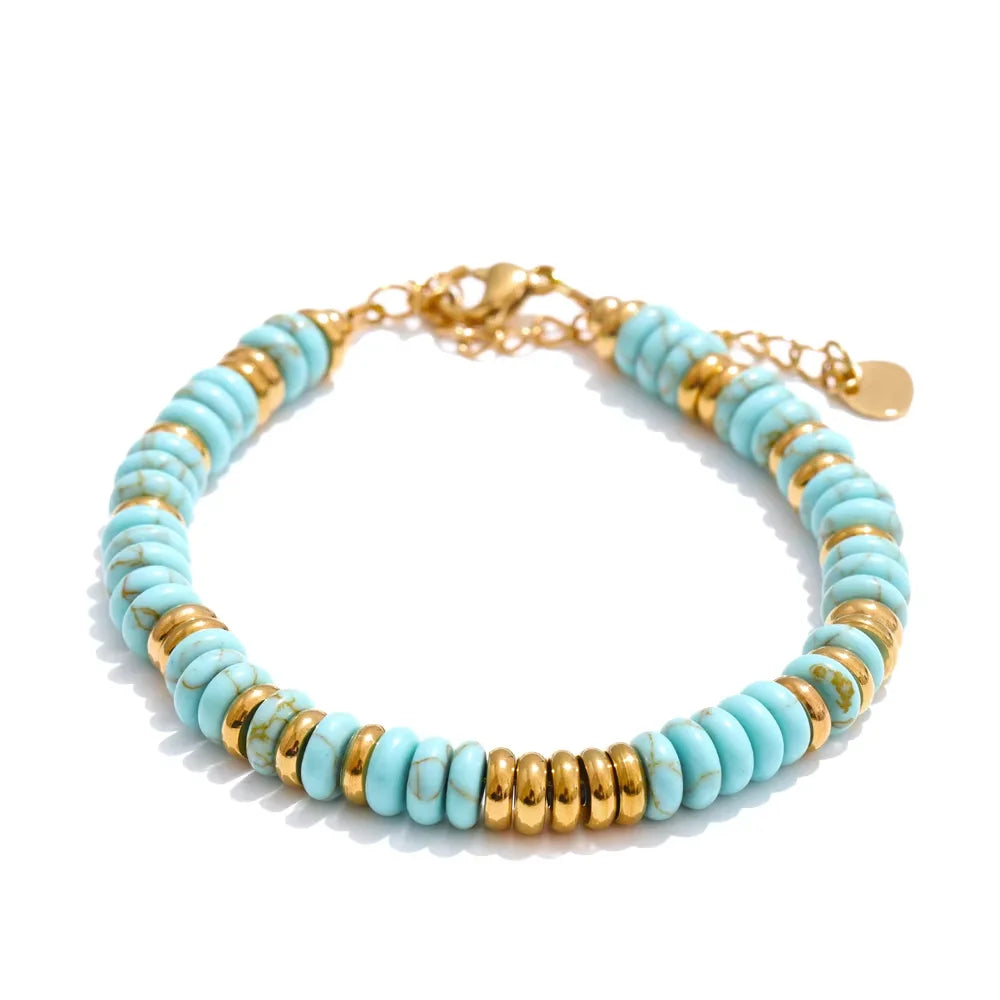 Colourful Natural Stone Beads Handmade Bracelet Bangle