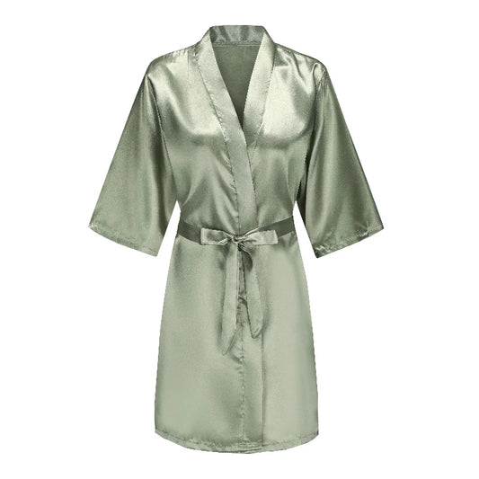 Bride & Bridesmaid Short Satin Robe