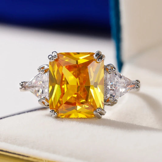 Huitan Square CZ Ring for Women