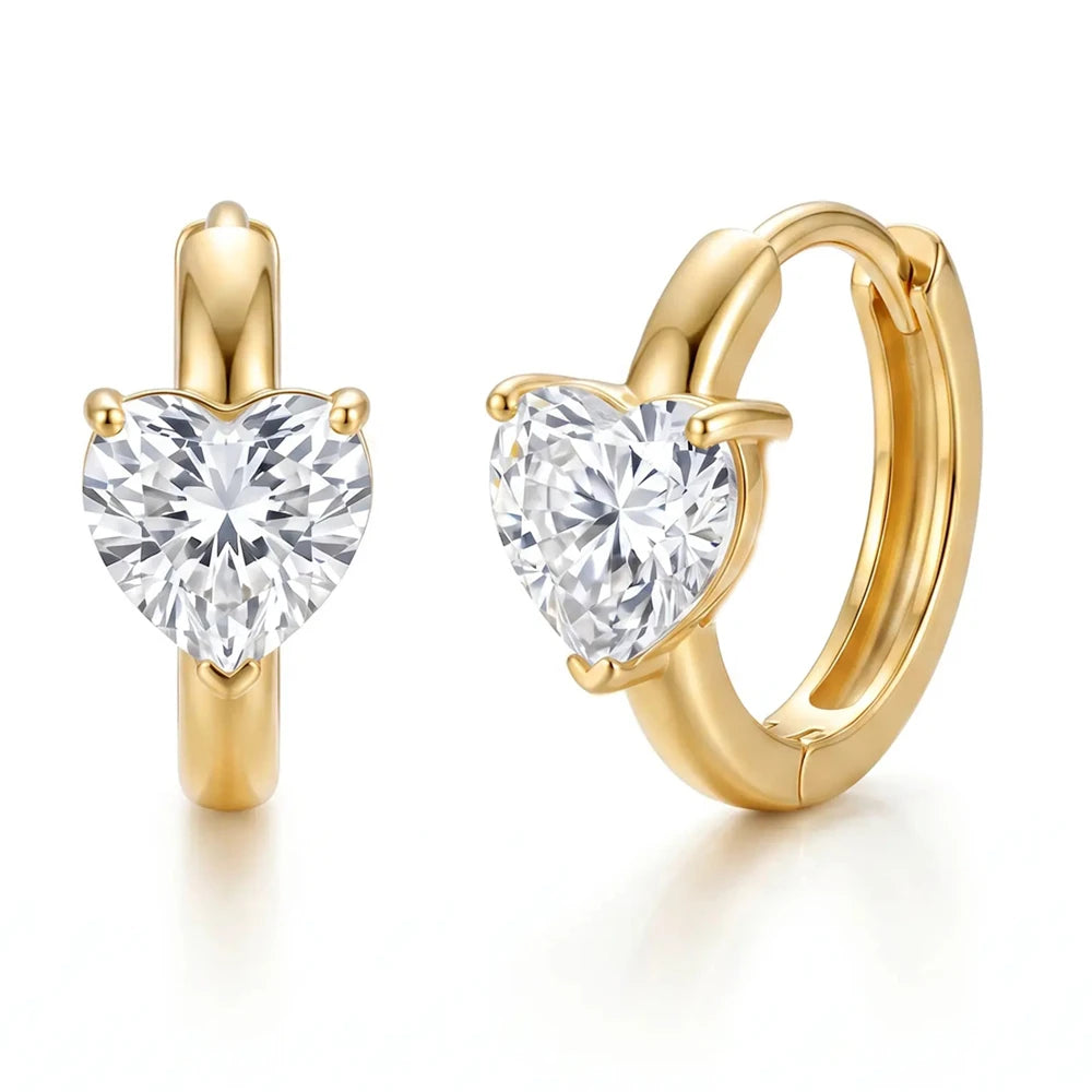 18K Gold Plated Zirconia Huggie Hoop Earrings – 12.4mm