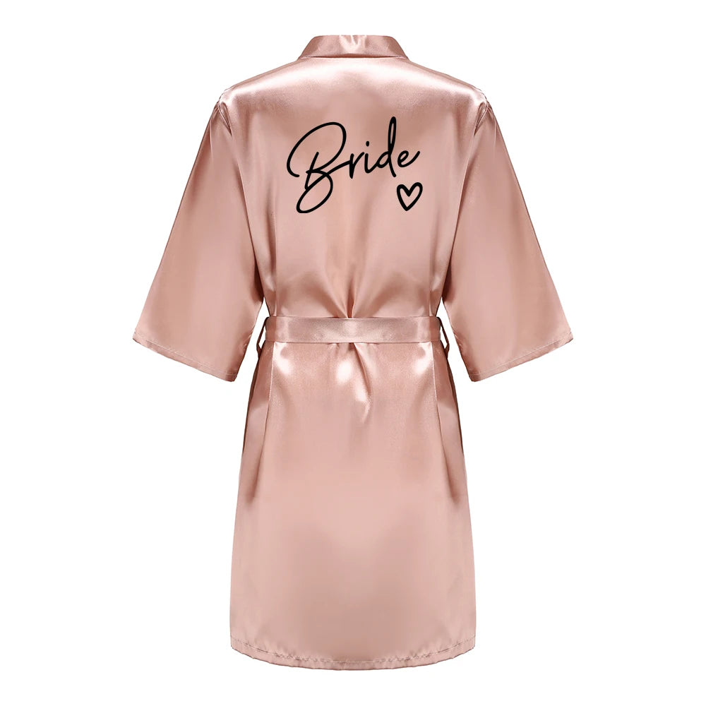 Team Bride Satin Kimono Robe Bridesmaid