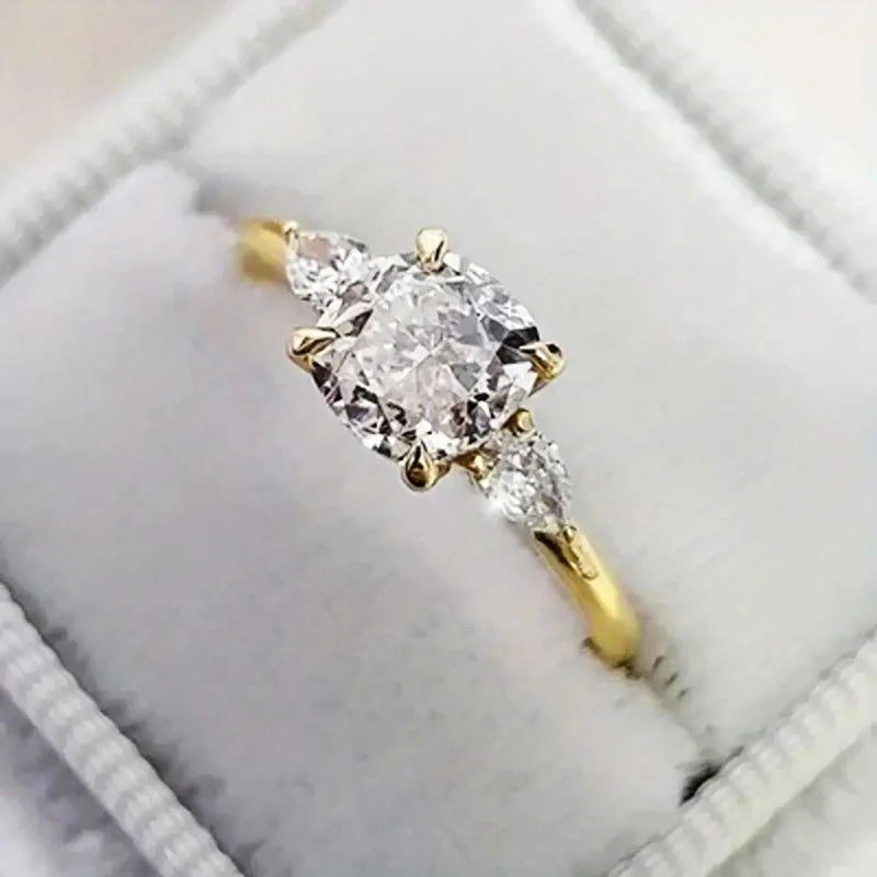 Huitan Cushion CZ Ring for Women