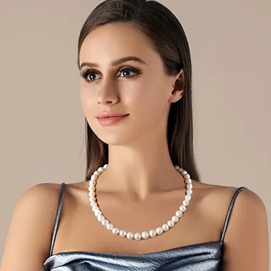 Baroque Freshwater Pearl Necklace 925 Silver