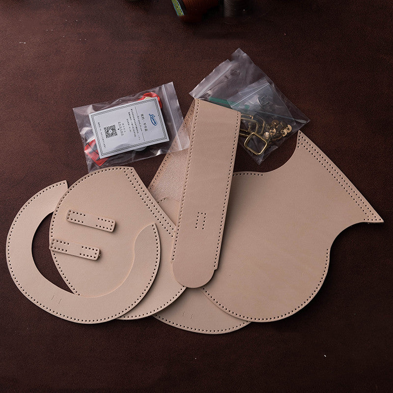 Vegetable Tanned Natural Cowhide Material DIY Retro Shoulder Bag by edenista