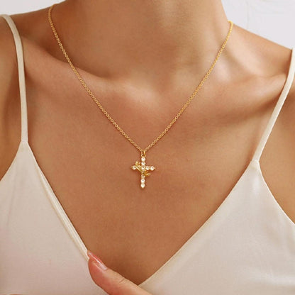 Christian Religious Symbola Drop Classic Crown & Cross Pendant Choker Easter Necklace For Women & Men & Girls Pretty Crown Cross Necklace For Daily Party Clothing Decor Trendy All-match & Exquisite Je by edenista