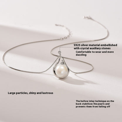 Women's Necklace S925 Silver Natural Freshwater Pearl Necklace Luxury Niche Fall Winter Sweater Chain Jewelry by edenista