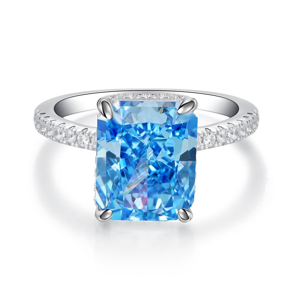 S925 Sterling Silver Ring Female High Carbon Diamond by edenista