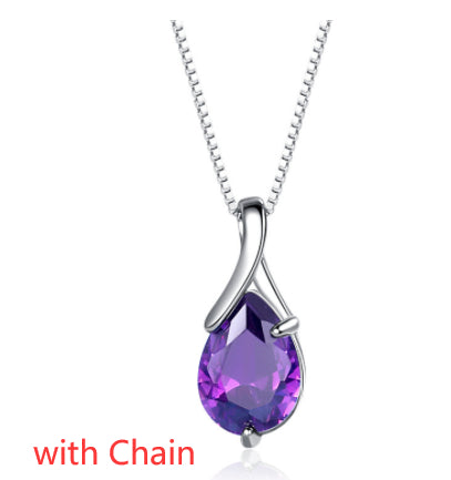 Sterling Silver S925 Pendant Vintage Amethyst Elegant Women's Jewellery by edenista