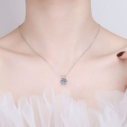 S925 Silver One Carat Moissanite Necklace by edenista