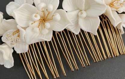 Bridal Headwear Accessories White Ceramic by edenista