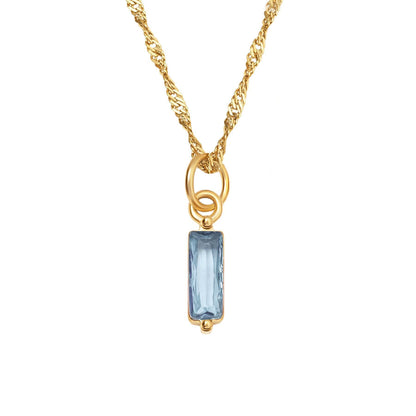 Color Twelve Birthstone Necklace Electroplating by edenista