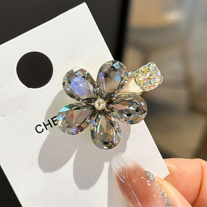 Fantasy Crystal Flowers Exquisite Side Barrettes by edenista