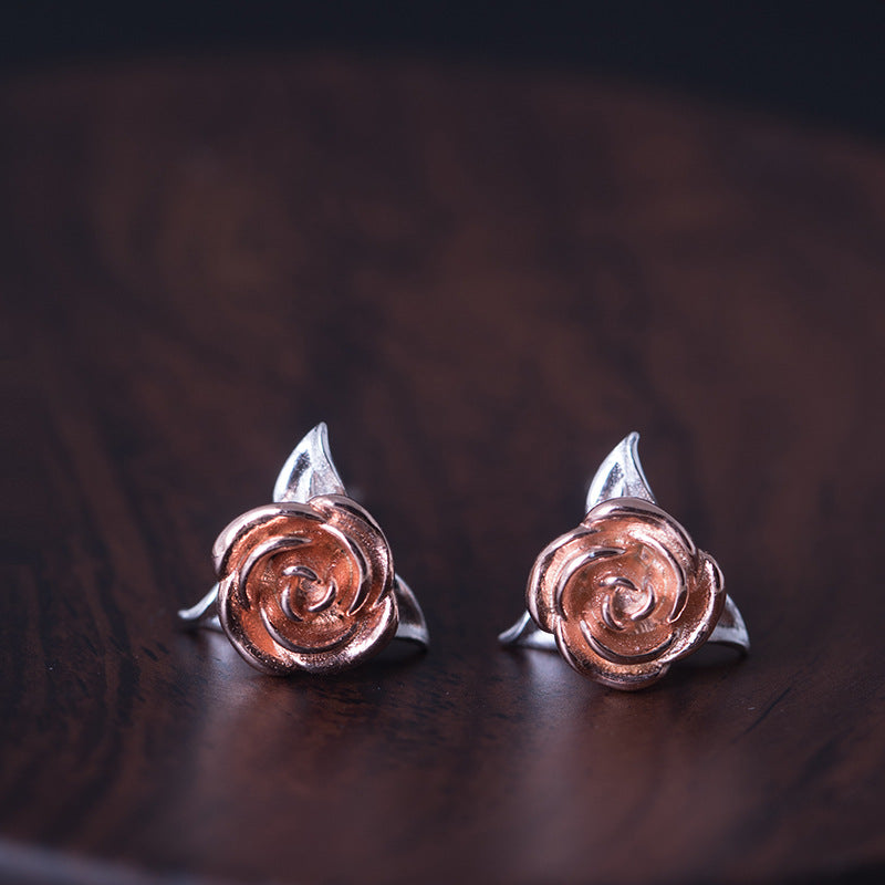 Creative jewelry rose earrings by edenista