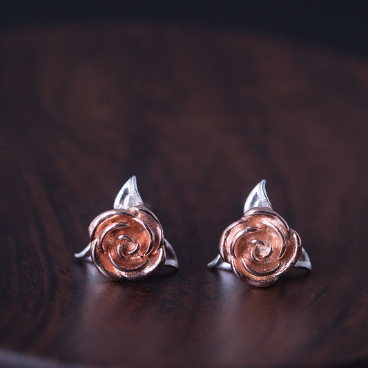 Creative jewelry rose earrings by edenista