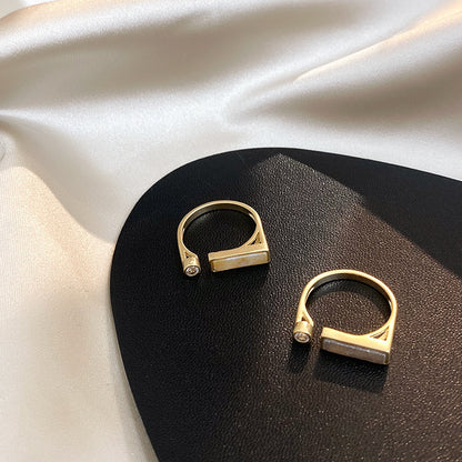 Vintage niche design zircon marble ring by edenista