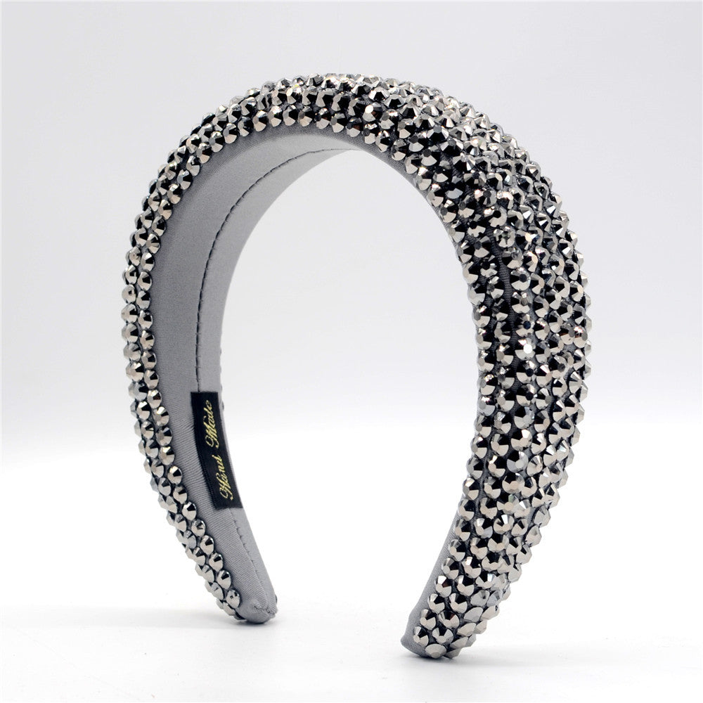 Baroque Hairband Wide Edge Diamond Hairband by edenista