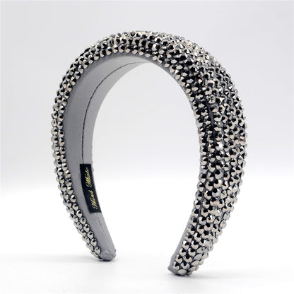 Baroque Hairband Wide Edge Diamond Hairband by edenista