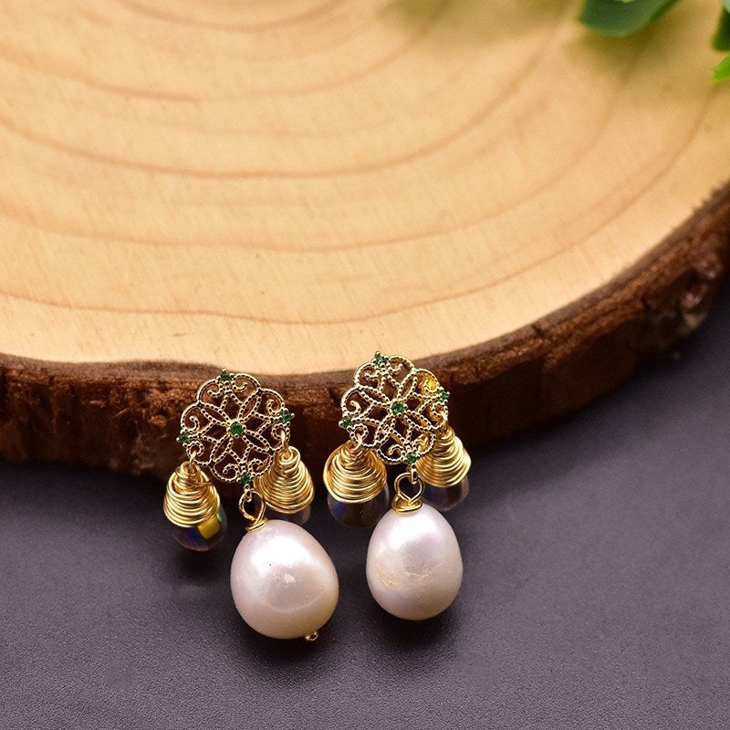 Original Natural Baroque Edison Pearl Earrings by edenista