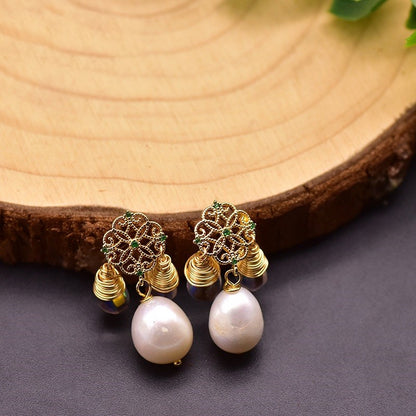 Original Natural Baroque Edison Pearl Earrings by edenista