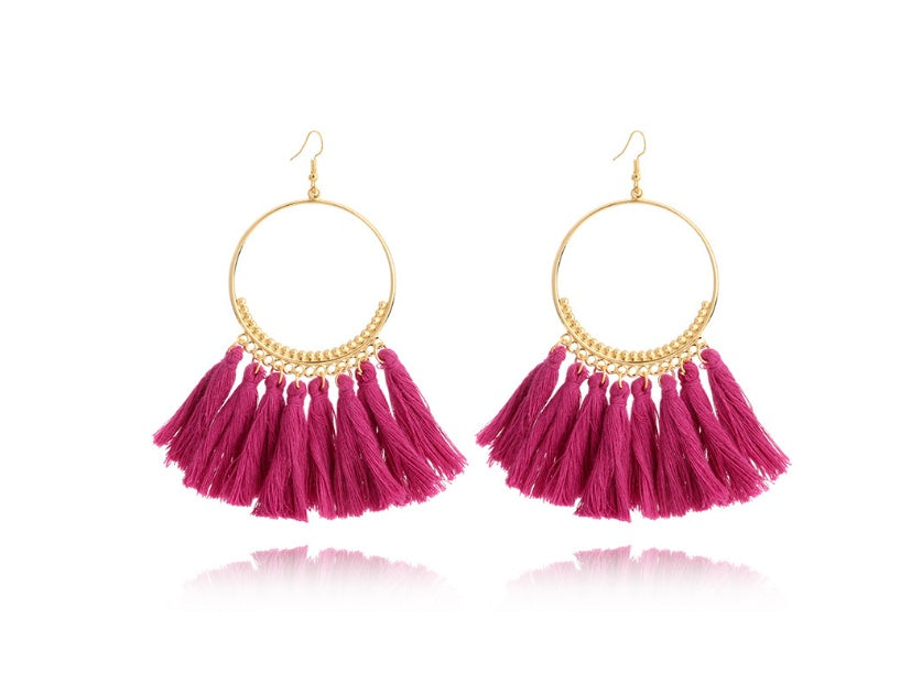 Big Round Drop Dangle Earrings by edenista