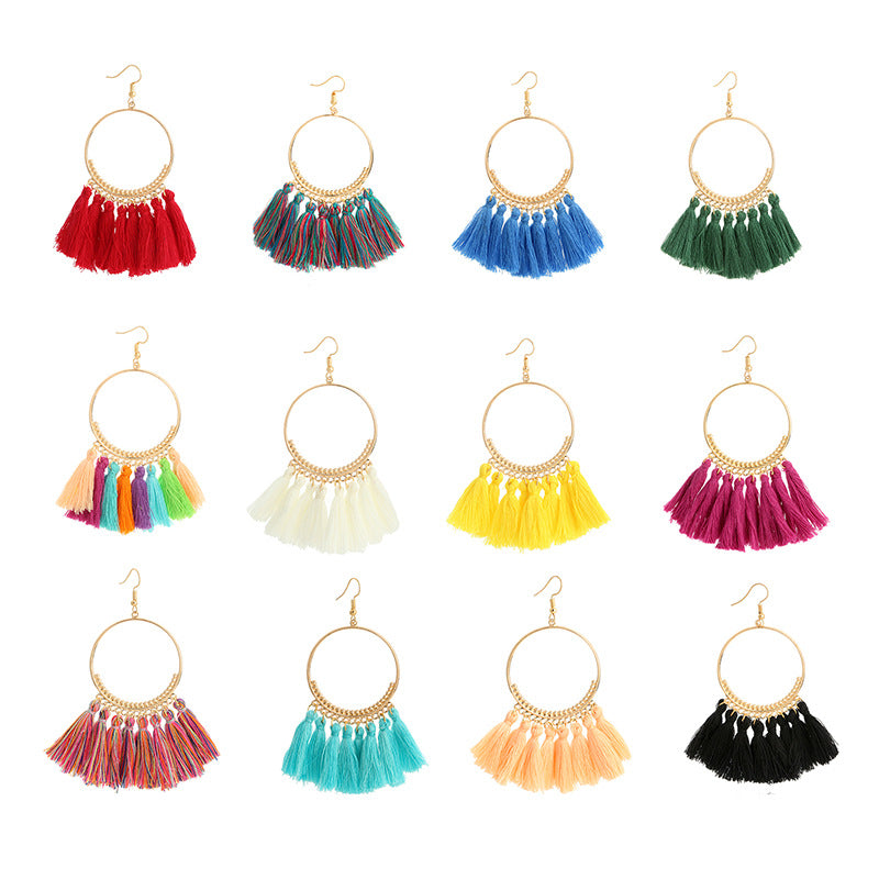 Big Round Drop Dangle Earrings by edenista