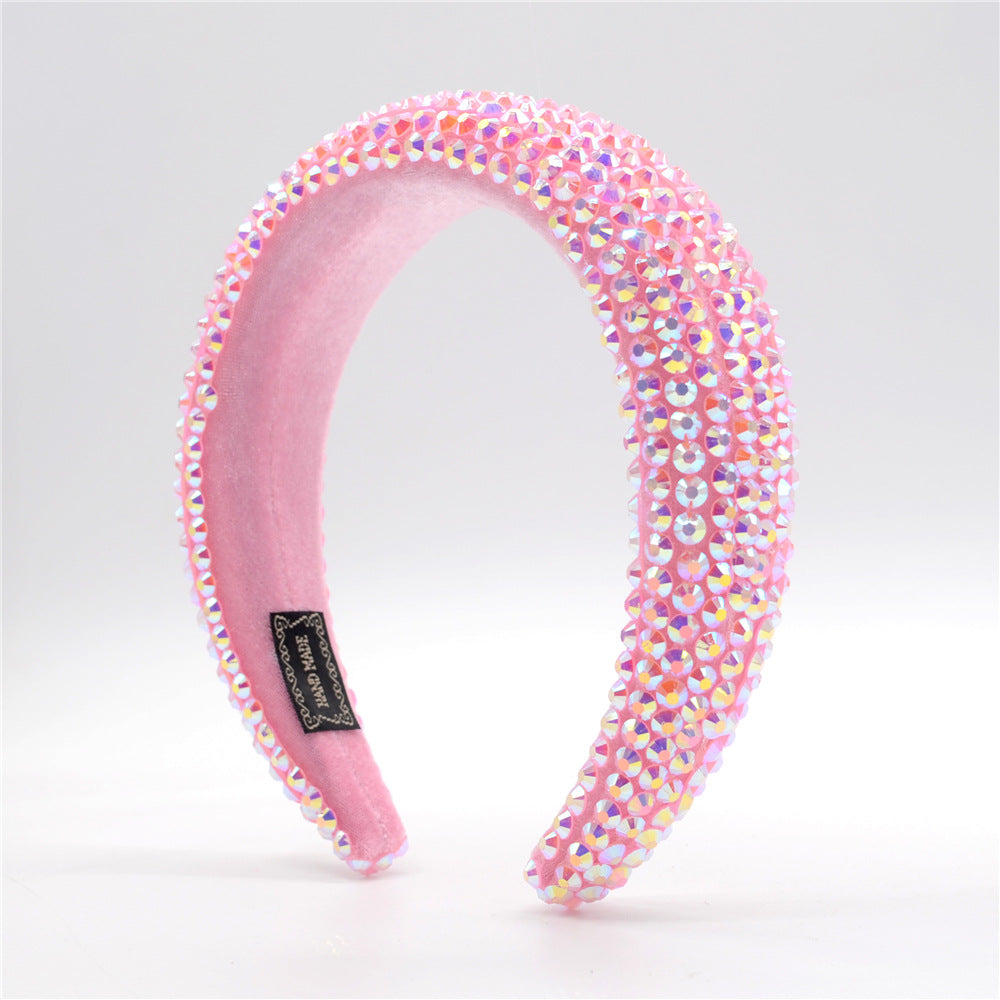 Baroque Hairband Wide Edge Diamond Hairband by edenista