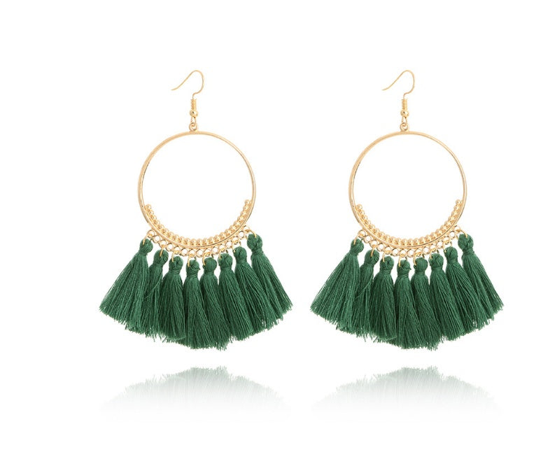 Big Round Drop Dangle Earrings by edenista