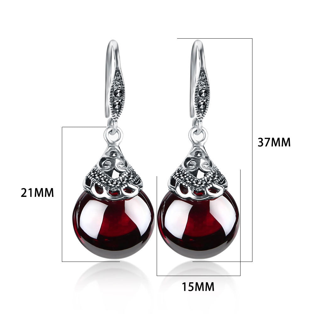 Vintage Round Garnet Earrings by edenista