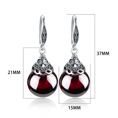 Vintage Round Garnet Earrings by edenista