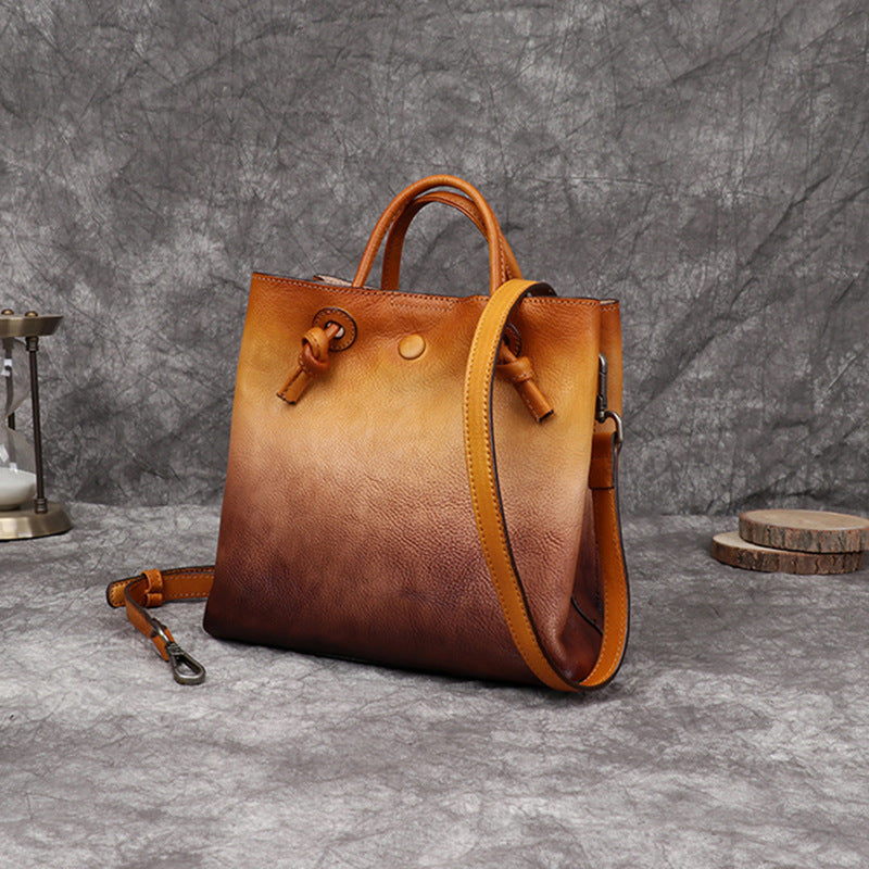 Rubbing color leather hand diagonal bag by edenista