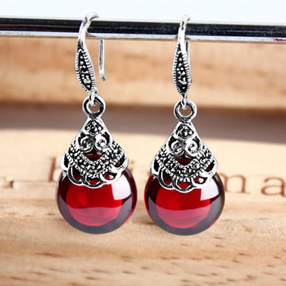 Vintage Round Garnet Earrings by edenista