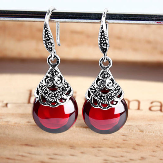 Vintage Round Garnet Earrings by edenista