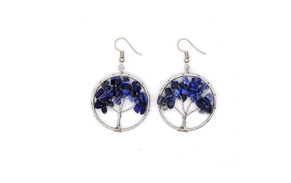 Natural Crystal Crushed Stone Tree Wishing Tree Earrings Crystal Tree Earrings Jewelry by edenista