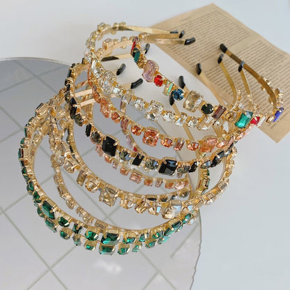 Golden Headband With Diamonds And Diamonds Headband by edenista