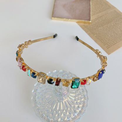 Golden Headband With Diamonds And Diamonds Headband by edenista