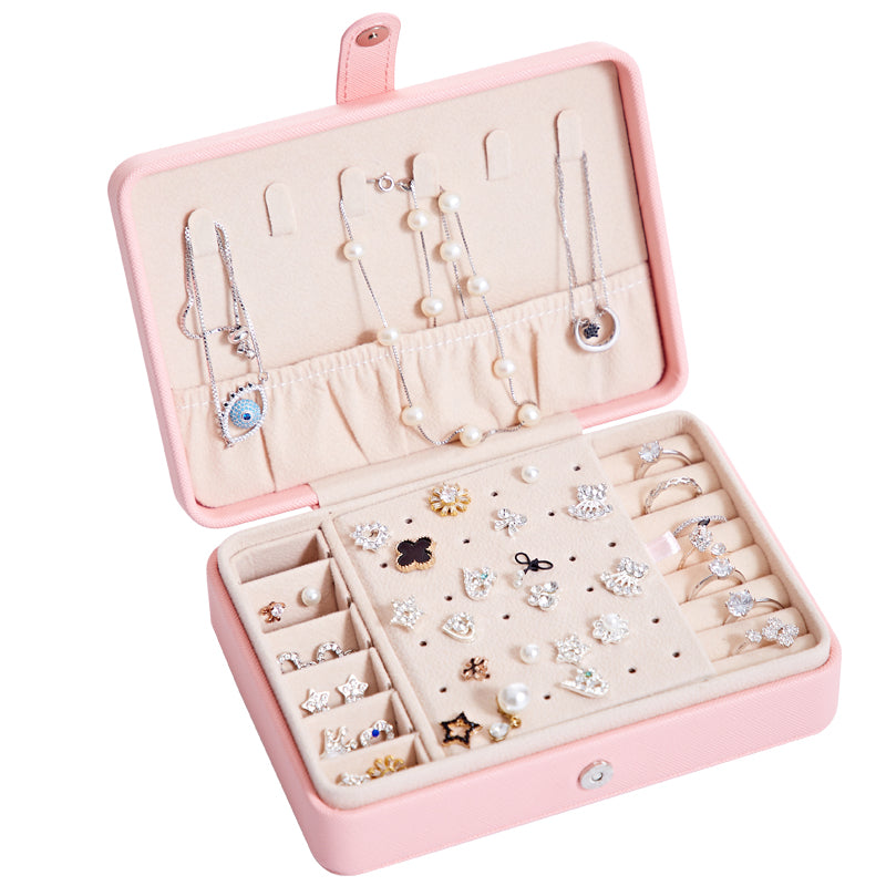 edenista pink multifunctional jewelry storage box for earrings and rings