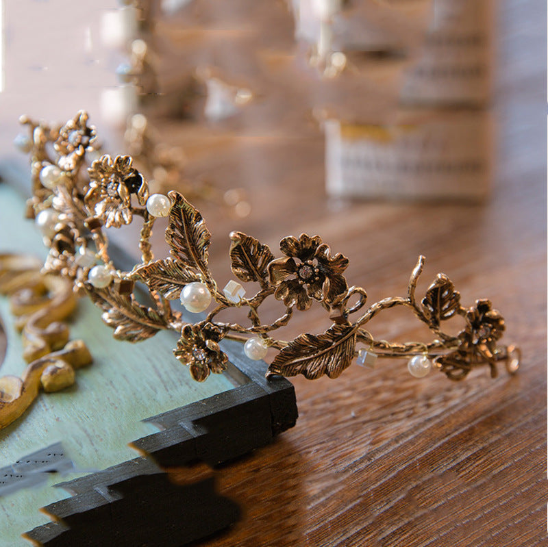 Baroque Vintage Bridal Headdress Crystal Handmade Headband by edenista