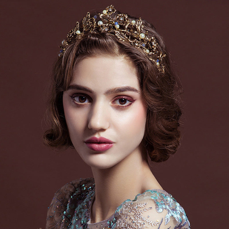 Baroque Vintage Bridal Headdress Crystal Handmade Headband by edenista