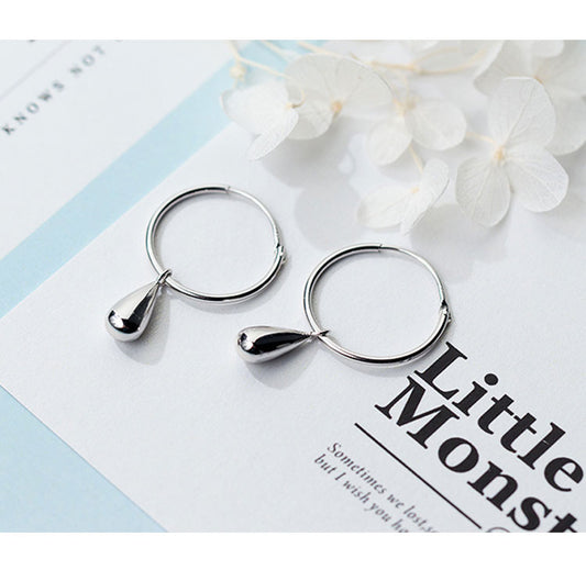 Sterling Silver Earrings Female Temperament Water Drop Earrings Hypoallergenic Earring Earrings by edenista