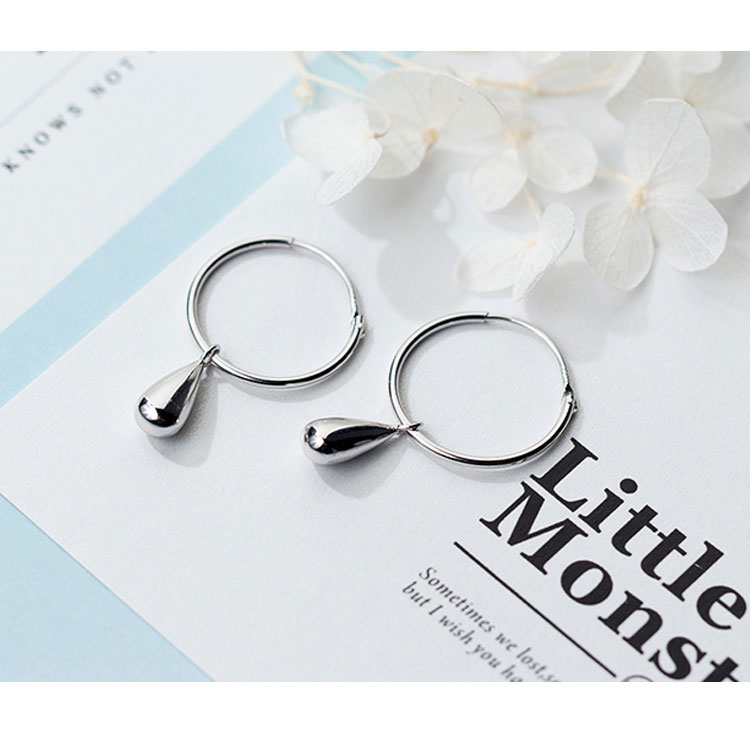 Sterling Silver Earrings Female Temperament Water Drop Earrings Hypoallergenic Earring Earrings by edenista