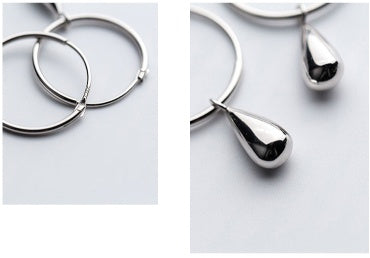 Sterling Silver Earrings Female Temperament Water Drop Earrings Hypoallergenic Earring Earrings by edenista