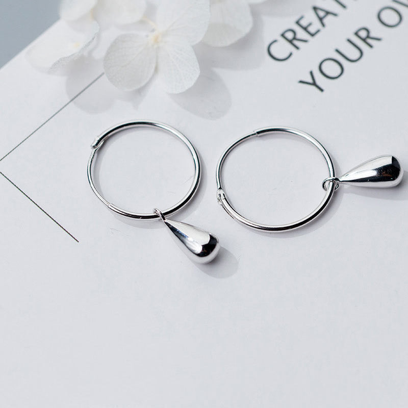 Sterling Silver Earrings Female Temperament Water Drop Earrings Hypoallergenic Earring Earrings by edenista