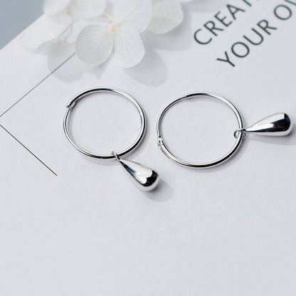 Sterling Silver Earrings Female Temperament Water Drop Earrings Hypoallergenic Earring Earrings by edenista